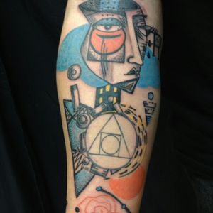 Beginning of a cubist surrealism sleeve I started last year. All original artwork by me.