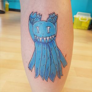 Tattoo of a child's blanket monster drawing by me.