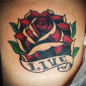 My rose. #Freedom #live #tattoo #ink #tattoopavia #tattoomilano #art #rose #rosetattoo #oldschool