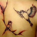 By Mika Graph #art #tattooartist #blackandred #birds #poetry