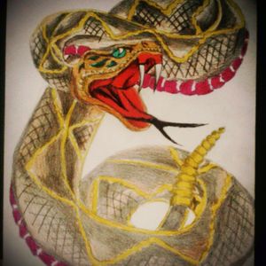 #tattoo #draw #snake #oldschool #red #yellow #black #snakedraw #snaketattoo