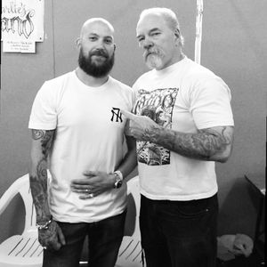 With the legend Jack Rudy at the London Tattoo Convention. #blackandgrey #GTC My forearm by #ChueyQuintanar and #ValerieVargas