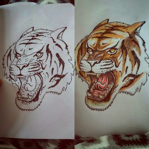 #tiger #neotraditional #drawing #sketch #pencil #sketchbook #tattoo #black #grey #color