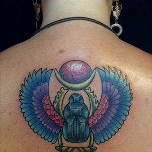 #tattoo #Egypt #ScarabeoOfRa #TattooGirl #tattooartist #colorful