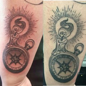Left is fresh right is healed #neotraditional #compass #candel #followthesun #alberta #canada