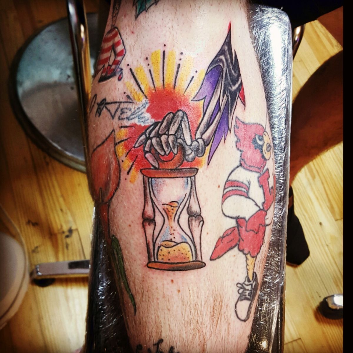 Tattoo uploaded by Michael Carlisle • #hourglass #shin #reaper • Tattoodo