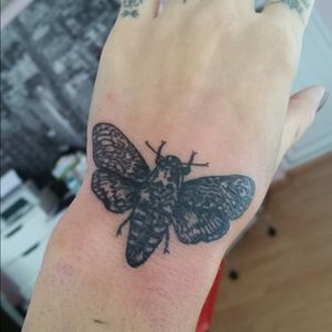 #moth #handtattoo #selftattoo #wristtattoo