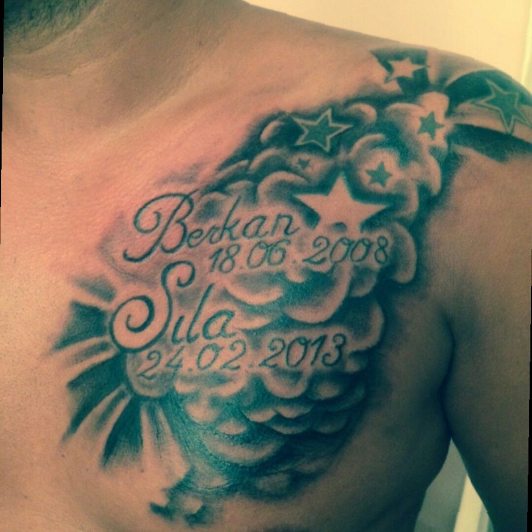 Blessed Tattoo On Chest With Clouds  Best Tattoo Ideas  Chest tattoo men Chest  tattoo clouds Chest tattoo