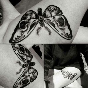 Drawn and tattooed for me by a local artist. Steve Kunimoto. #moth #blackAndWhite