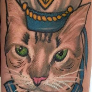 Neo traditional sailor cat #neotraditional #cattatoo  #traditional  #sailor