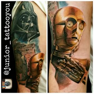 Full arm  in progress...Darth Vader and R2d2 healed