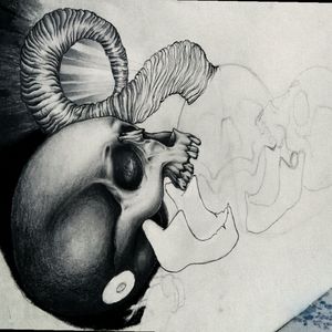 Some work in process... #drawing  #tattooidea #tattoodesigns #skulls #horns