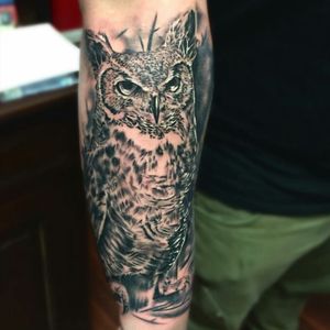 Owl artist- Gpate- inkslave tattoo hobart #tattoo #owl