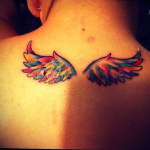 #firstattoo #wings #colorfulwings