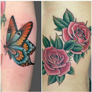 Roses and butterfly by Stef Bastiàn For info or bookings pls contact us at art@royaltattoo.com or call us at +45 49202770 #royal #royaltattoo #royaltattoodk #royalink #royaltattoodenmark #helsingørtattoo #ElsinoreInk #tatoveringidanmark #tatoveringihelsingør #toptattoo #toptattooartist #butterflytattoo #butterfly #rosetattoo