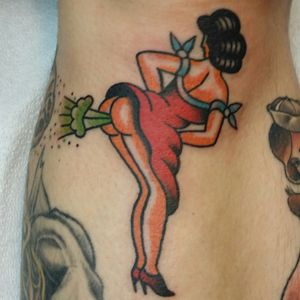 Farting lady by Weldon Lewis #traditionaltattoo #tattoo #tattooedgrandpa #tattooed #inkedup #inkedlife #inkedguy #inkedforlife #AmericanTraditional