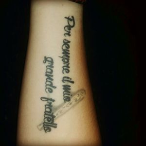 Made this for my older brother.It means "Forever my older brother" in italian.#family #writting #ItalianTattoo #italy