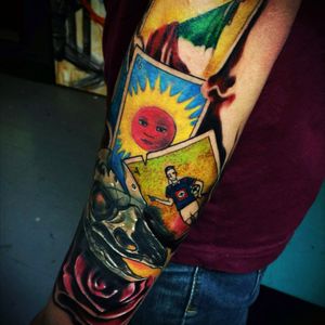 Bird skull/Mexican Loteria Cover-up Tattoo