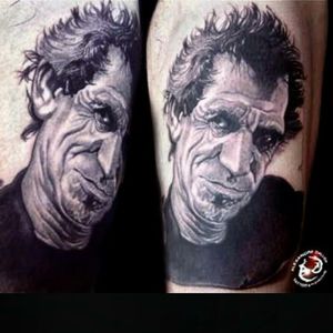 Black and gray Tattoo - PortraitKeith Richard By Alexandre Dallier