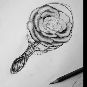 Sketching a design for my first tattoo! :) #rose #sketch #disney