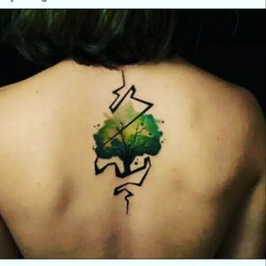 By Koray Karagozler #tattoo #three #wathercolor #green #upperback