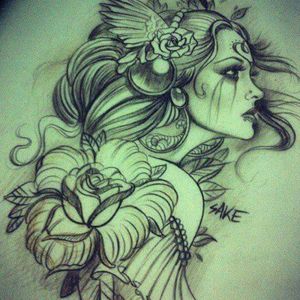 #desenho #TattooGirl #flowers