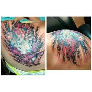 Did this galaxy skin rip tattoo