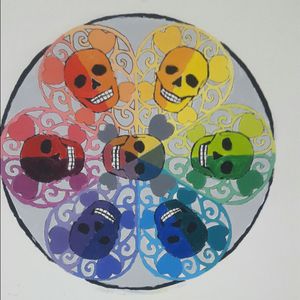 Skull mandala color wheel