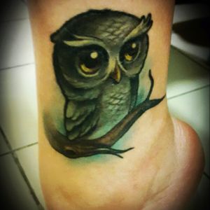#cute #owl #ankle #neotraditional #cartoon #color
