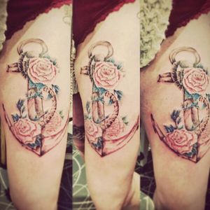 #detail #realstic #blackandgrey #detail #tatt #tatt #tattoo #tattooartist #ink #inked #inkedlove #nopain #nopain #commentifyouwant #kent #uk #follow #girly #anchor #roses #flowers #watercolour #dainty