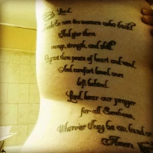 Right rib cage. Soldiers prayer