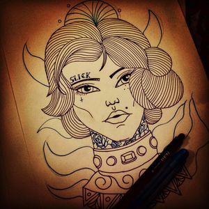 #mistress #vintage #lady #girl #slick #tattoos #drawing #sketch #pencil #sketchbook #tattoos #flash #design #roses