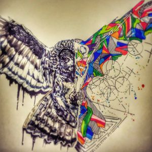 Harbringer of death #owl #death #geometry #constellation #skeleton #pattern #oc