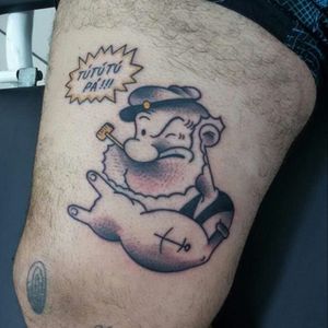 Vovô Popeye #tattoo #tatuagem #tattoos #customtattoos #classictattoos #popeye #popeyefamily #oldschooltattoo #funnytattoos  #traditionaltattoos #traditionaltattoo #tattoorj #tattooartist