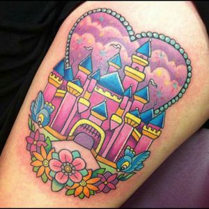 This will be my next addition to my Disney leg. #disney #castle #thightattoo