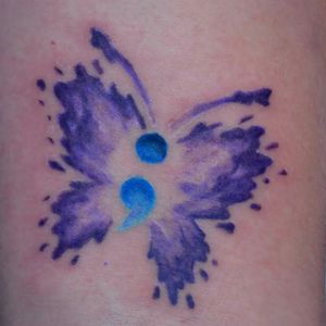 #SemicolonProject #butterfly #purple #watercolour #bluerosestudio
