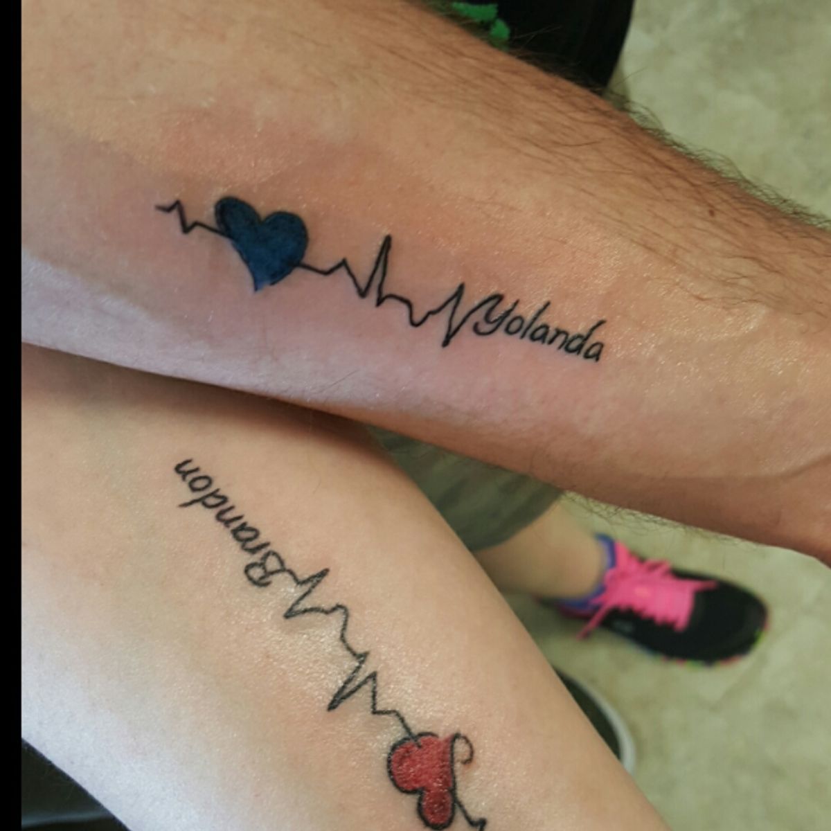 heartbeat line tattoo with name
