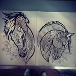 Drawings i made #lines #dotwork #horses #tattooidea #mandala