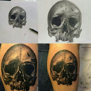 #skull #skulltattoo #realistic #tattooapprentice #drawing #realisticdrawing #frompapertoskin #ink