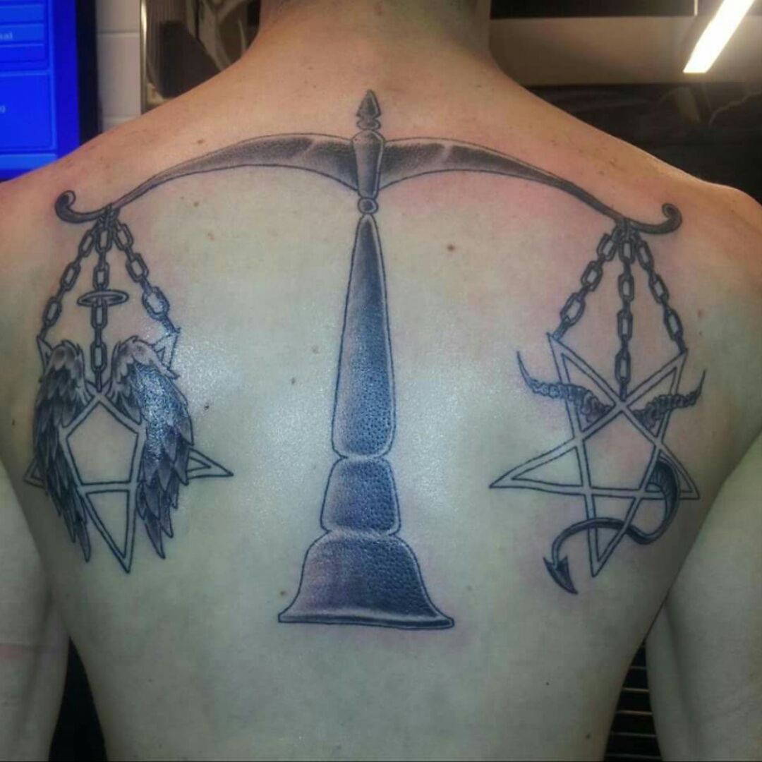 Tattoo uploaded by Keef Meccah • Libra Scale with constellation