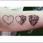 Lovely threesome!😜 Artist: Salvador Velis #heart #hearts #love #anatomicalheart #anatomicalhearttattoo