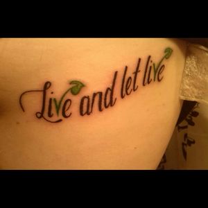 Tattoo on my left ribs referring to veganism. #lettering #letters #vegan #veganink #vegantattoo #vegantattoos
