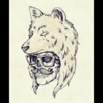 #wolf #skull #design #hipster