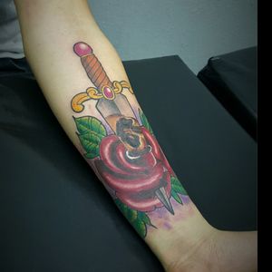 Dagger... #tattoo #dagger  #tattooartist #art #ink #inkmaster #traditionaltattoo #neotradition #newtraditional #neotradtattoo