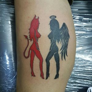 Devil & Angel #tattoolife #eternalink #ptyartist #tattoopanama