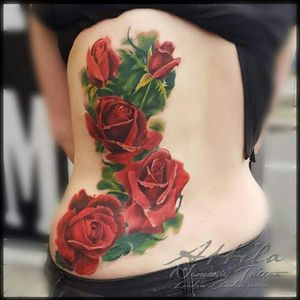 Nemesis Tattoo & piercings in Camden Town. One day session #tattoo #veganink #roses #sleepingbeauty #beautiful #realistic #rose #tattodo #realism