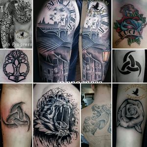 Tattoo mix.  Showing different styles. Textures and so on. Made by. Hugo