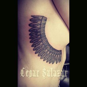 My 2nd tattoo made by Cesar Salazar(works at Moskito in Steyr) I'm going to get the same tattoo under my left boob to get a complete underboob :) I am so happy with my tattoo and it is so worth the pain ❤ #indiana #underboob #blackwork #feat #pain #TotallyWorthIt