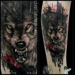 #wolf by #ederramos #electricinkartist #tattoo #trashpolka #color #electricink #electricinkbrasil #electricinkpigments #sublimemachine