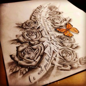 Been wanting this for a long time, except instead of French script I want it to be a family tattoo with cancer ribbon butterflies. It's for sure my #dreamtattoo @amijames I'd like this on my ribs down to my hip ❤